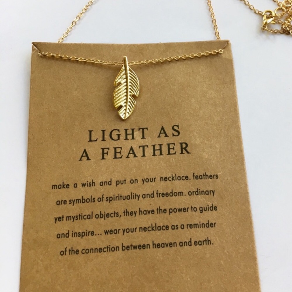 Gold tone ‘Light As A Feather’ Necklace - Picture 3 of 4